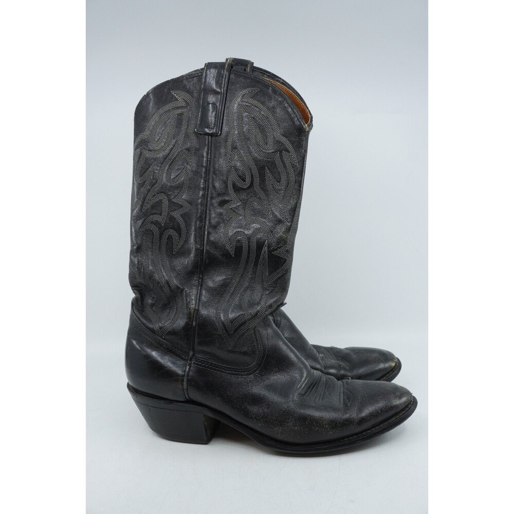 Texas Boot Company Boots Mens Size 9D Black Leather USA Made Western Cowboy